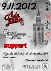 Koncert SUN CONTROL DEVICE, MYLY LUDZIE, Support w Warszawie - 09-11-2012