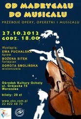 Koncert "OD MADRYGAŁU DO MUSICALU" w Warszawie - 27-10-2012