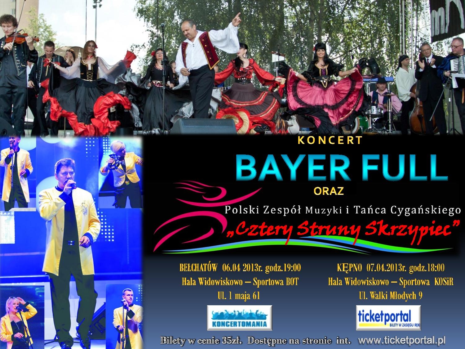 Bayer Full, POLSKI ZESPÓŁ MUZYKI I TAŃCA CYGAŃSKIEGO cztery struny skrzypiec w Kępnie - 07.04.2013