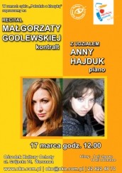 Koncert Recital Małgorzaty Godlewskiej z udziałem Anny Hajduk w Warszawie - 17-03-2013