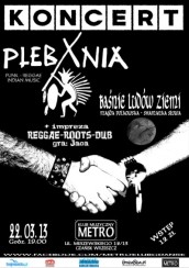 KONCERT: PLEBANIA, BAŚNIE LUDÓW ZIEMI + impreza REGGAE-ROOTS-DUB w Gdańsku - 22-03-2013