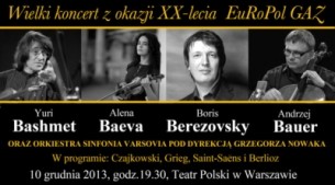 Koncert Bashmet, Baeva, Berezovsky i Bauer w repertuarze największych kompozytorów romantycznych na jedynym  w Warszawie - 10-12-2013