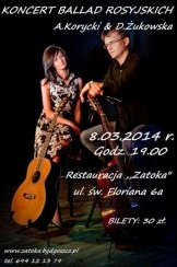 „Ballady na dwa serca” – koncert ballad rosyjskich (z repertuaru B. Okudżawy, W. Wysockiego i Ż. Bic w Bydgoszczy - 08-03-2014
