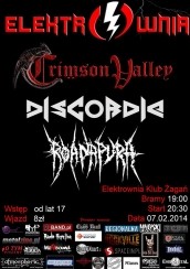 Koncert Crimson Valley, DISCORDIA, Roanapura w Żaganiu - 07-02-2014
