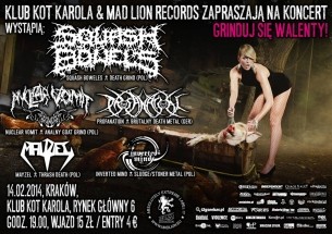 Koncert Nuclear Vomit, Squash Bowels, Profanation, MAYZEL, INVERTED MIND w Krakowie - 14-02-2014