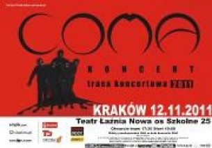 Bilety na koncert Coma w Krakowie - 12-11-2011
