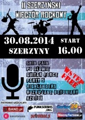 Koncert 2. Szerzyński Wieczór Rockowy w Szerzynach - 30-08-2014