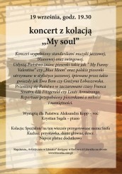,, My soul " 19 , koncert z kolacją w Warszawie - 19-09-2014