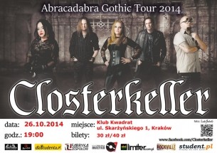 Bilety na koncert CLOSTERKELLER - Abracadabra Gothic Tour 2014 w Krakowie - 26-10-2014