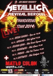Koncert Thunderous Poland Tour 2014: Metallica Revival Beroun + Mateo Colon w Jeleniej Górze - 13-11-2014