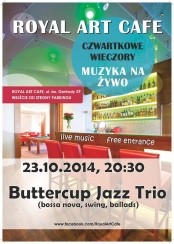 Koncert Jazz Trio Buttercup w Royal Art Cafe w Krakowie - 23-10-2014