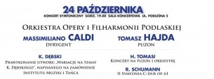 Koncert MASSIMILIANO CALDI I TOMASZ HAJDA - RAZEM NA SCENIE OiFP w Białymstoku - 24-10-2014