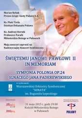 Koncert Świętemu Janowi Pawłowi II In Memoriam w Puławach - 31-05-2015