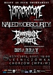 Koncert HORRORSCOPE (PL) + Nailed to Obscurity (DE) + Damnation Defaced (DE) @ Leśniczówka Rock'n'Roll Cafe w Chorzowie - 07-11-2015