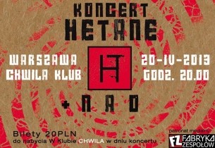 Koncert HETANE + NAO w Warszawie - 20-04-2013