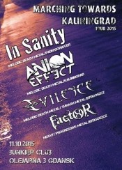 Koncert Marching Toward Kaliningrad: In Sanity, Anion Effect, Evilence, Factor8 w Gdańsku - 11-10-2015