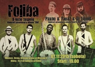 Koncert 12.12 - Foliba @ 10-te urodziny i premiera płyty TAN w Herbaciarni ! w Brzegu - 12-12-2015