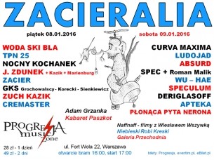 Bilety na koncert Zacieralia 2016 KARNET (08-09.01.2016) w Warszawie - 08-01-2016