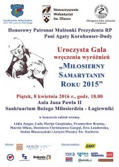 Koncert Finał Plebiscytu MIŁOSIERNY SAMARYTANIN roku 2015 w Krakowie - 08-04-2016