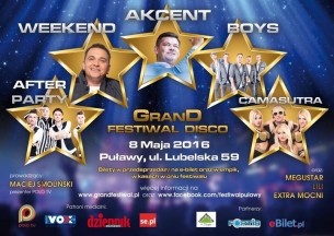 Bilety na Grand Festiwal Disco 2016 - Akcent, Weekend, Boys, After Party