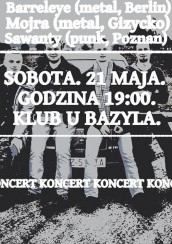 Koncert Sawanty, Barreleye, Mojra w Poznaniu - 21-05-2016