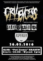 Koncert CRY EXCESS w Pub Pod Ziemia! Support: ASPERGER i STATE OF COLLISION! w Krakowie - 26-05-2016