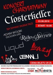 Koncert Charytatywny: Closterkeller I Adam Wolski (Golden Life) I Rain of Sorrow I Liquid I Be Lazy I OENWU w Warszawie - 03-06-2016