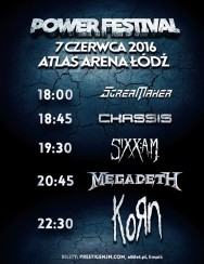 Koncert Scream Maker z Megadeth na Power Fetival - pkt. 18:00! w Łodzi - 07-06-2016