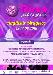 Bilety na koncert DISCO POD ŻAGLAMI w Mrągowie - 12-08-2016