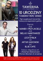 Koncert Muniek Staszczyk, Blue Cafe i inni na 10. urodziny Tawerny Pepe Verde w Łodzi - 25-08-2016