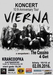 Koncert Vierna & The Cassino & 4Get - Łódź, Klub Krańcoofka - 02-09-2016