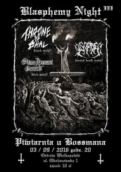 Koncert Blasphemy Night III: Disorder, Throne Of Baal, Odium Humani Generis w Ostrowie Wielkopolskim - 03-09-2016