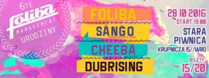 Koncert 28.10 - Foliba / Ŝanĝo / Cheeba / Dubrising | Stara Piwnica we Wrocławiu - 28-10-2016