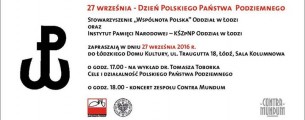 Koncert Contra Mundum - Dzień Polskiego Państwa Podziemnego w Łodzi - 27-09-2016