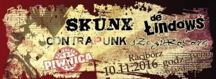 Koncert Skunx, De Łindows, Contrapunk, Szczurocorn w Raciborzu - 10-11-2016