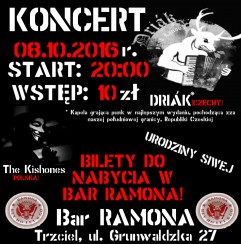 Koncert Driák & The Kishones, Urodziny Siwej / w Barze Ramona, Trzciel - 08-10-2016