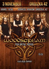 Koncert Woodscream w Grodzka Pub - 3.XI +Cronica, w Krakowie - 03-11-2016