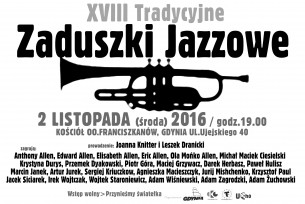 Koncert XVIII TRADYCYJNE ZADUSZKI JAZZOWE w Gdyni - 02-11-2016