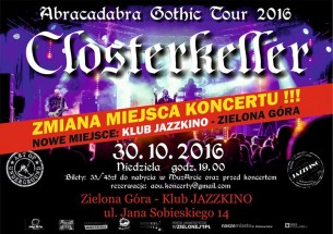 Koncert Closterkeller - Abracadabra Gothic TOUR 2016 - Zielona Góra - 30-10-2016