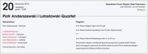 Koncert Lutosławski Quartet we Wrocławiu - 20-11-2016