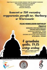 Koncert 150 lecia erygowania parafii Św. Barbary w Warszawie - 04-12-2016