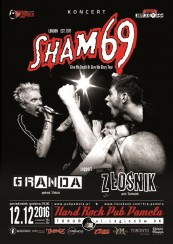 Koncert w HRP Pamela: SHAM 69 (supporty: Granda oraz Złośnik) w Toruniu - 12-12-2016