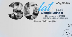 Koncert 30-stka Giorgio Sainz'a | Panie do 23:00 wstęp free w Kędzierzynie-Koźlu - 16-12-2016