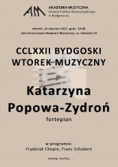 Koncert CCLXXI Bydgoski Wtorek Muzyczny w Bydgoszczy - 10-01-2017