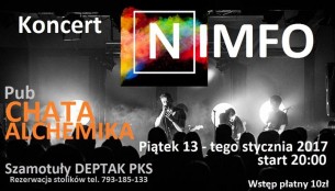 Koncert NIMFO w piątek 13-tego - Chata Alchemika w Szamotułach - 13-01-2017