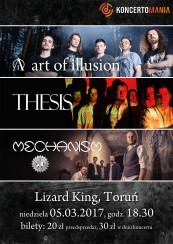 Koncert Art Of Illusion, Thesis, Mechanism w Toruniu - 05-03-2017