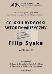 Koncert CCLXXIII Bydgoski Wtorek Muzyczny w Bydgoszczy - 21-02-2017