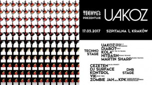 Koncert TECHNO TECHYES prezentuje UAKOZ [IT] (Terminal M/OFF Recordings) (2 sceny) w Krakowie - 17-03-2017