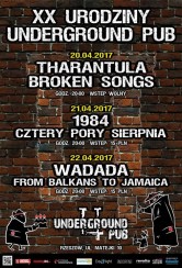 XX Urodziny Underground Pub - Koncert Tharantula + Broken Songs w Rzeszowie - 20-04-2017