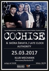 Koncert Cochise, Skóra Świata, Authority, Late Clock - Warszawa - 25-03-2017